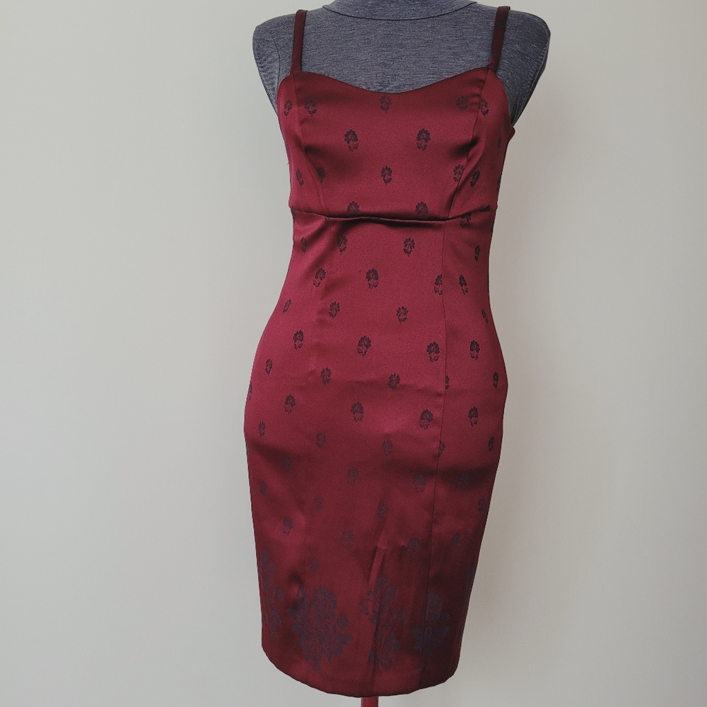Vintage Accomplice Floral Embossed Sleeveless Dress 90s Style